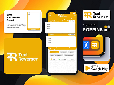 Text Reverser __ App Design app app design branding design developement flat graphic design illustration logo ui ux