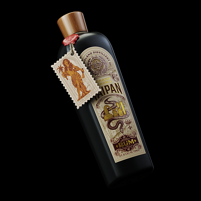Snake Rum - Taipan artwork bottle design distillery gin illustration label packaging premium rum snake vintage vodka whiskey