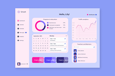 Dashboard for "Smart" IT School dashboard ui ux web web design