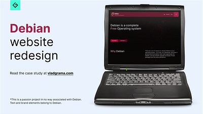 Debian Web Redesign branding dark dark design dark mode debian linux minimalist open source redesign ui vlad grama web design website website design