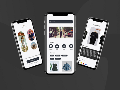 Fashion App 3d app app design black branding buy now clothes design fashion mobile models product ui white