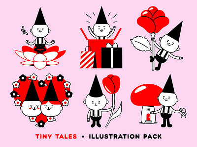 Tiny Tales - Illustration Pack character characterdesign cottagecore gnome greeting card illustration illustration pack midcentury