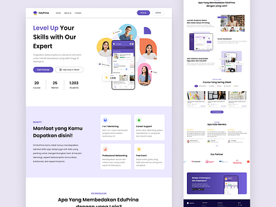 Edu Prina - Landing Page for E-Learning community course course web elearning friends homepage landing page learning meet platform platform landing page saas ui design web design