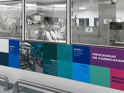 wall design, processes branding environmental graphics: graphic design industry pharma wall graphics