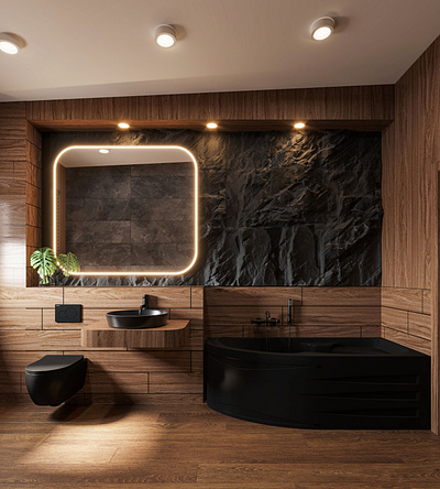 Bathroom Design | interior 3d 3dsmax animation bath bathroom branding design designer elevation graphic design grey motion graphics render rendering rock toilet ui visual visualizing wood