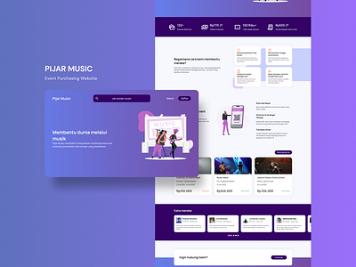 Pijar Music Website branding event app event website illustration indo indonesia minimalistic minimalistic website music music website pijar music purple purple website suitmedia ticket app ticketing app web app website website design