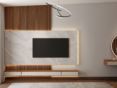 TV wall | Interior Design 3d 3dsmax animation branding brown corona design designer graphic design motion graphics render rendering ui visual visualizing white wood