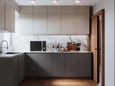 Modern Kitchen | Interior design 3d branding design designer graphic design illustration interior material motion graphics render rendering ui visual visualizing wood