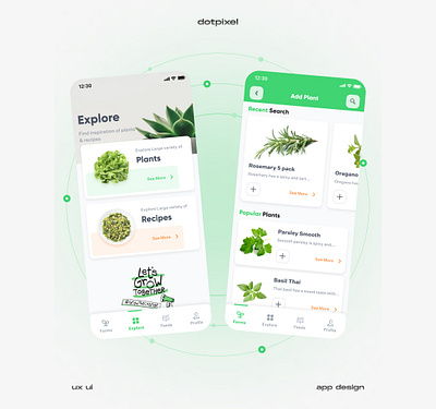 Hydrophonic App mobile app mockup plant app ui uxui
