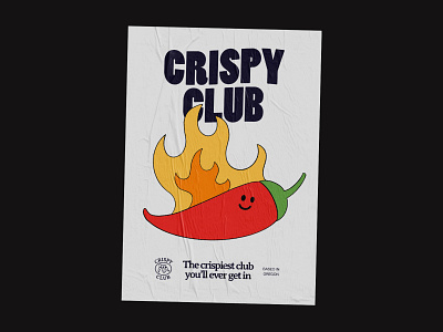 Poster design - Crispy Club badge brand identity branding chilli chilli crisps chillis design graphic design illustration logo poster poster design posters spicy spicy food design typography vector