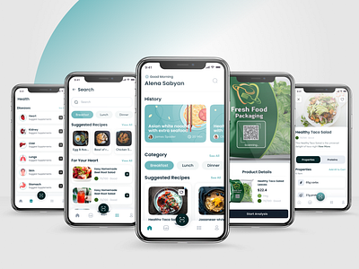 Food and Health Analysis App Design 3d animation app appdedign webdesign appdesign branding design graphic design icon illustration logo minimal motion graphics typography ui ux vector visualdesign web webdesign