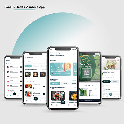 Food and Health Analysis App Design 3d animation app appdedign webdesign appdesign branding design graphic design icon illustration logo minimal motion graphics typography ui ux vector visualdesign web webdesign