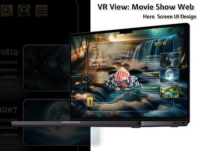 Immersive VR Cinema Experience: Movie Shows figma hero screen ui website