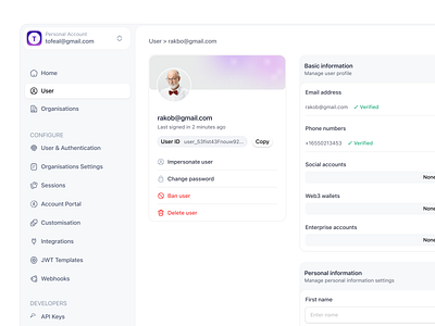 User Page admin cleanui dailyui dashboard data design flatdesign interactiondesign onboarding permissions product design saas security ui uiux userexperience usermanagement ux webapp