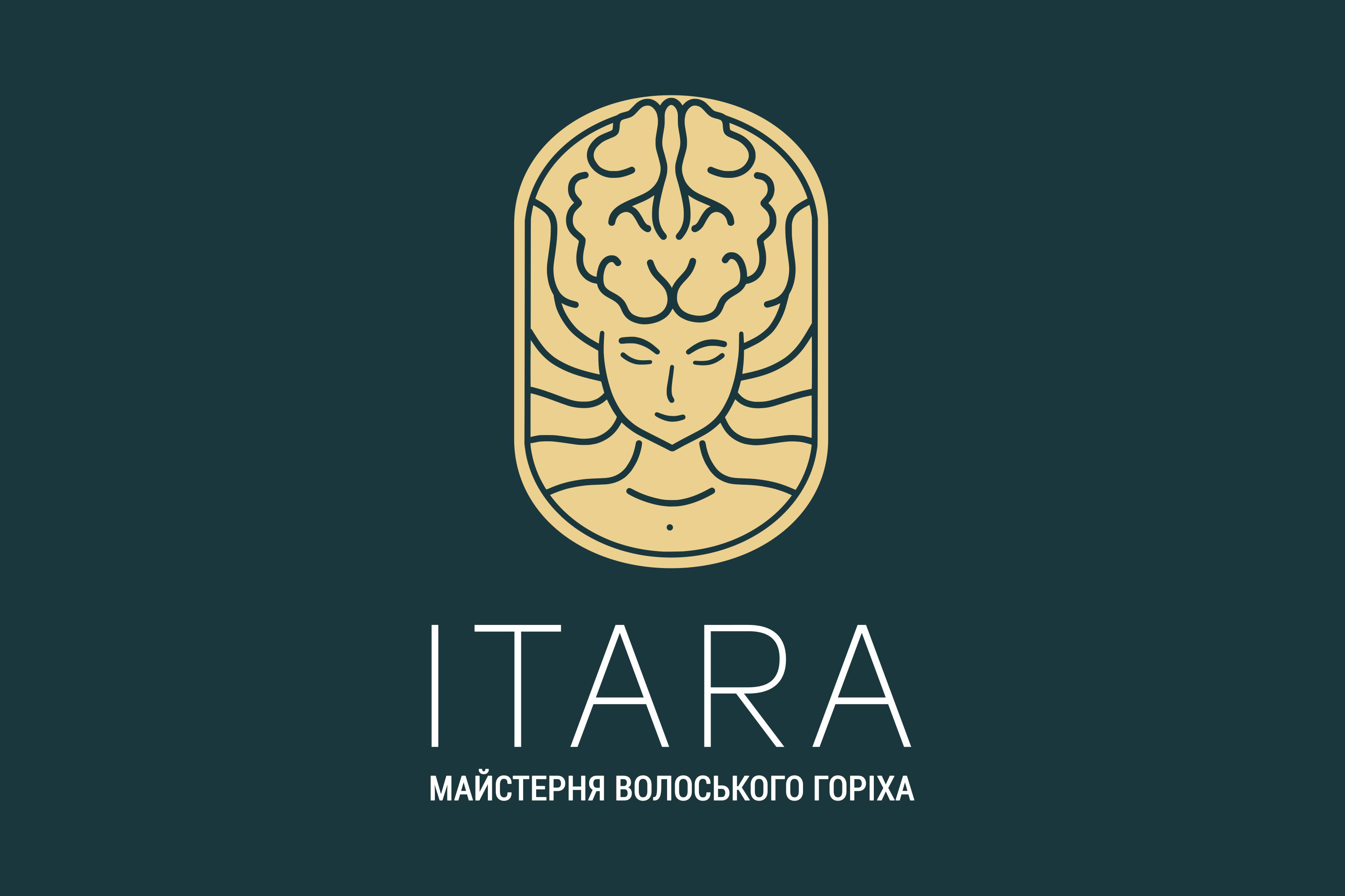Itara walnut logo / product design branding conceptsapp design doypack farmer flyer goddess graphic inkscape itara lineart logotype print printready product snack souce ukraine walnut