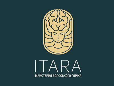 Itara walnut logo / product design branding conceptsapp design doypack farmer flyer goddess graphic inkscape itara lineart logotype print printready product snack souce ukraine walnut