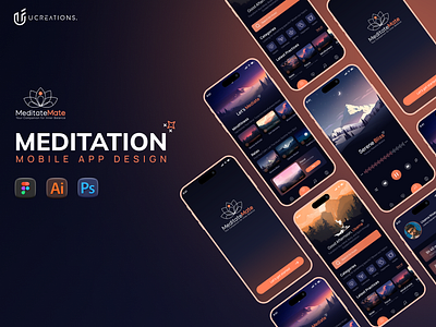 Meditation Mobile App Design app ui design meditation app design mobile app design ui ui ux mobile
