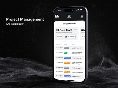 Project Management (PM) IOS App appdesign ios app design management taskmanager ui uidesign uiux ux design