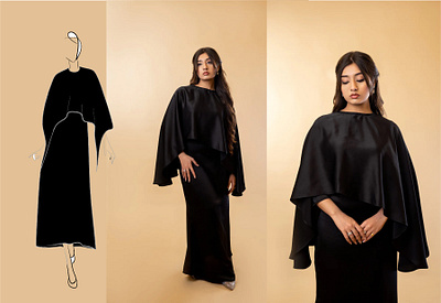 Black cape dress apparel design cape suit clothing clothing design fashion fashion design modest wear modesty women wear womens clothing