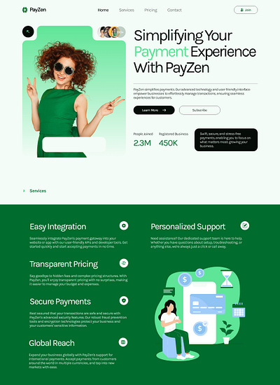 PayZen Landing Page api integration banner business payments digital payments e commerce ready graphic design hero logo online payments payment solutions secure payments ui user friendly