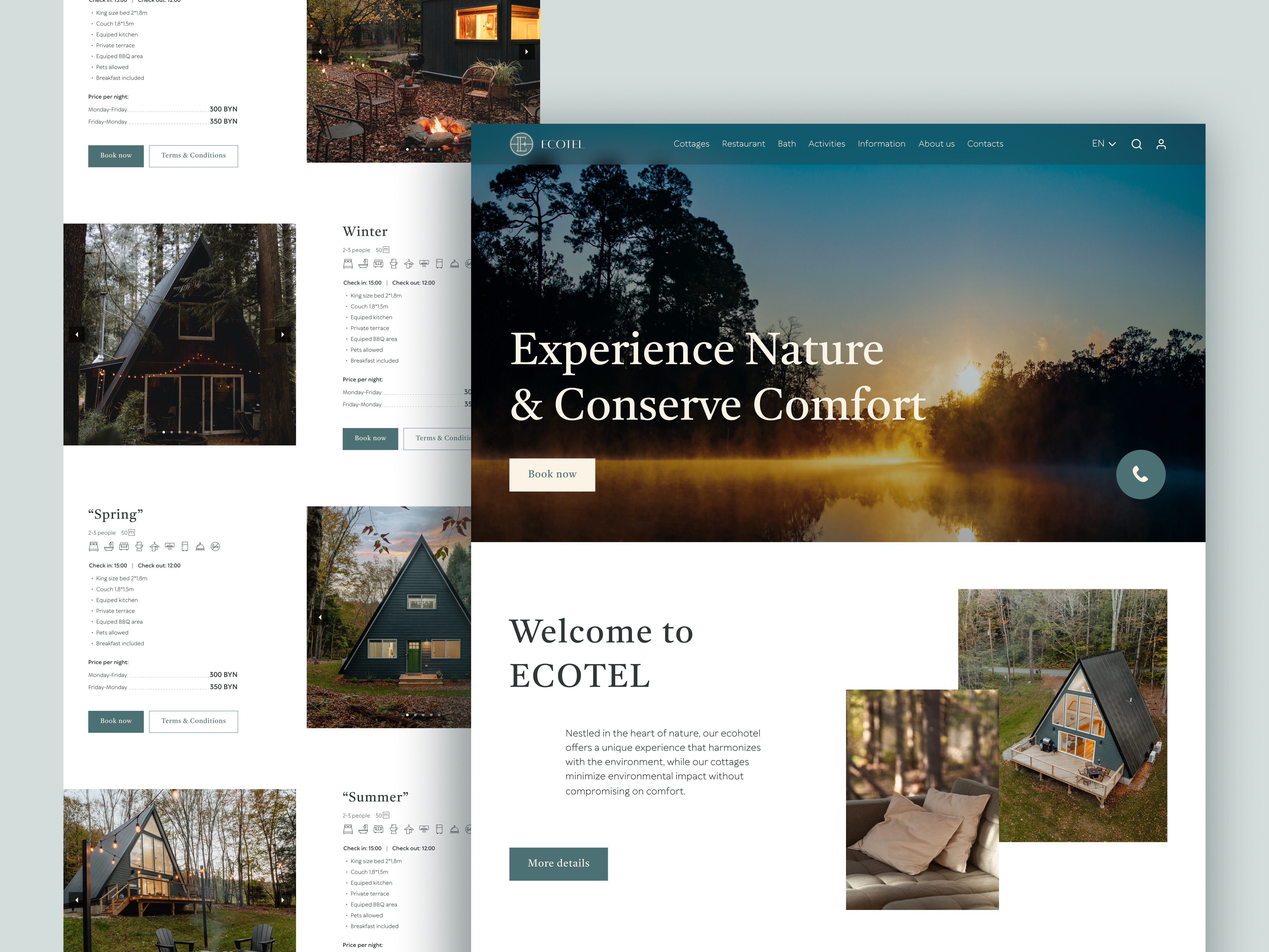 Eco Hotel Website Design design design co design concept figma homepage landing ui ux web webdesign