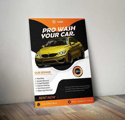 Professional Car Wash Flyer Design car wash flyer flyer flyer design graphic design print design professional car wash flyer professional flyer vector washing flyer