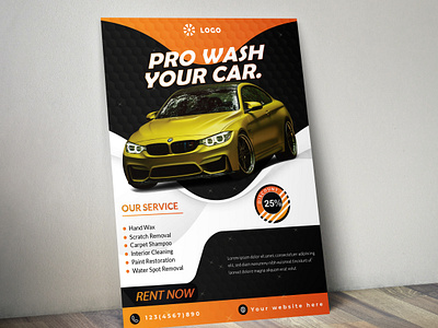 Professional Car Wash Flyer Design car wash flyer flyer flyer design graphic design print design professional car wash flyer professional flyer vector washing flyer