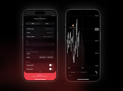 Trade on ios app buy chart exchange finance microsoft mobile mobile app order sell trade trading ui ux