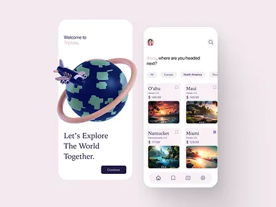 Travel Companion App 3d graphic design homepage landing mobile ui ux