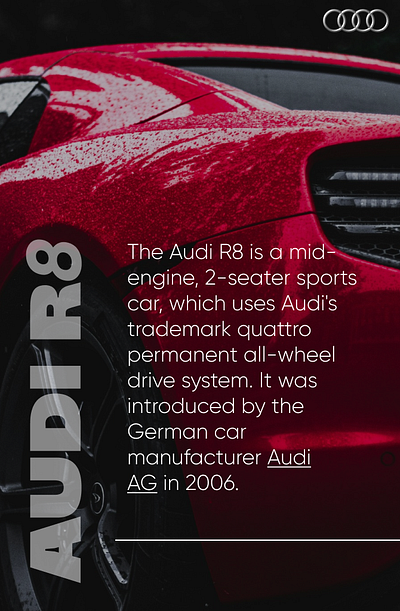 Audi R8 branding design figma graphic design illustration