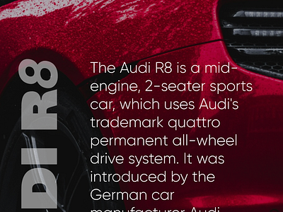 Audi R8 branding design figma graphic design illustration