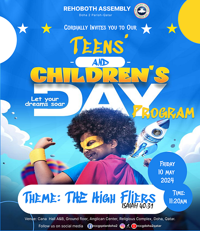 Children's day flier graphic design ui