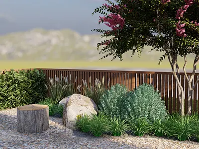 Aromatic Plants and Grand Rocks 3d 3dmodel 3drender 3dwork animation design graphic design illustration