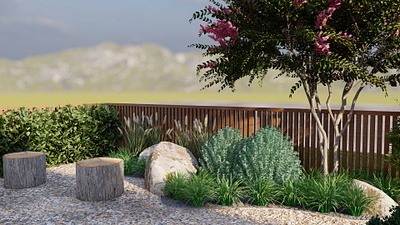Aromatic Plants and Grand Rocks 3d 3dmodel 3drender 3dwork animation design graphic design illustration
