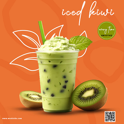 Iced kiwi poster design social media branding graphic design motion graphics ui