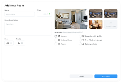 Hotel Management - Adding New Rooms design graphic design ui ux