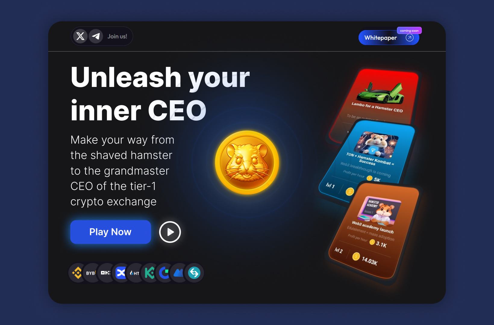 Hamster Kombat Ui 😀 airdrop figma hamster kombat landing landing page telegram bot ui