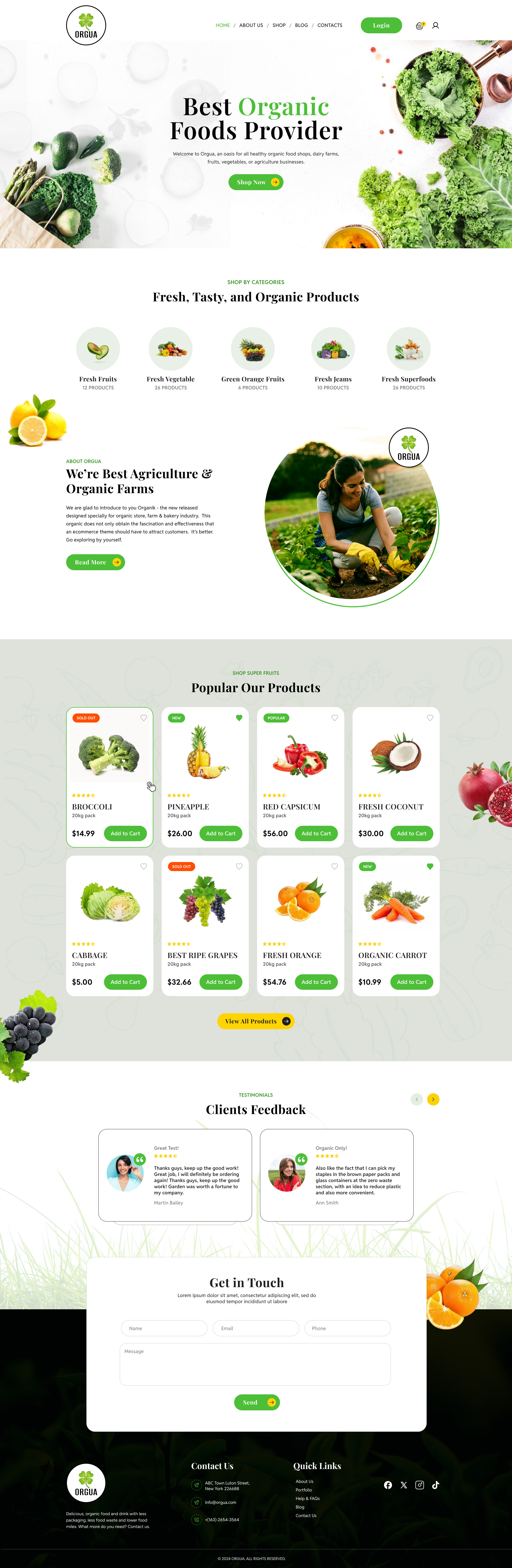 Orgua - Organic Food Shop UI UX Design by Kamlesh Chauhan on Dribbble