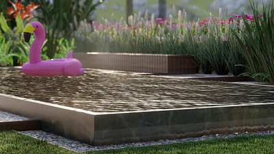 Tranquil Pool Scene 3d 3dmodel 3drender 3dwork animation design graphic design illustration