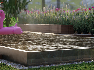 Tranquil Pool Scene 3d 3dmodel 3drender 3dwork animation design graphic design illustration