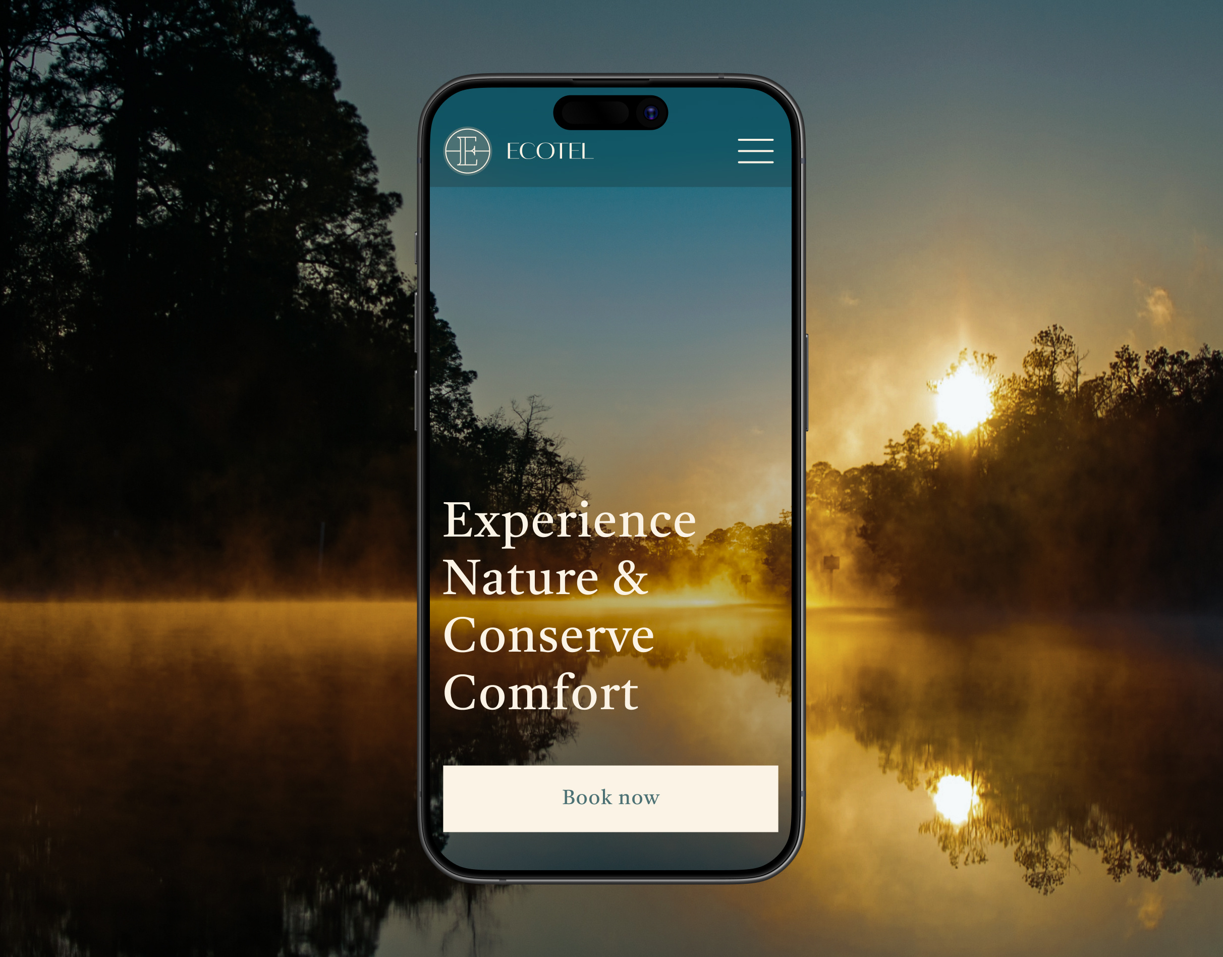 Eco Hotel Website Design - Mobile Adaptation adaptive figma mobile mobile design ui ux web webdesign