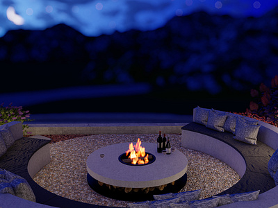 Concrete Fire Pit 3d 3dmodel 3drender 3dwork animation design