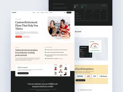 Ubiquity Brand & Website Redesign 401(k) branding calculator chart data design system finance fintech guides illustration logo product design redesign retirement retirement plans ui ux website