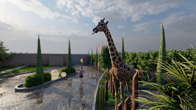 The Big Giraffe 3d 3dmodel 3drender 3dwork animation design graphic design illustration
