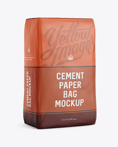 Free Download PSD Cement Paper Bag Mockup - Halfside View branding mockup free mockup template mockup psd