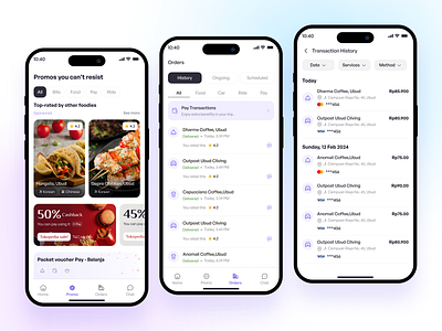 Groov - promo, orders, transaction history page activity app design bill delivery app design details filllo food food delivery food delivery app multi service order saas service app tech technology transaction ui uiux web design