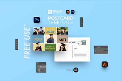 Graduation Announcement Collage Postcard aam360 aam3sixty branding collage template concept digital collage graduation graduation ad template graduation ads graduation announcement graduation celebration graduation photo collage graduation postcard multiple photo ecard photo collage photobook