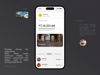 feast / Home app design credit dineout app dining dribble executive feast figma homepage hotel app hotel booking minimalist product design ui ui desgn ui ux uitrends uiuxdesign ux research visual design