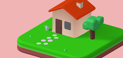 3D House Model 3d 3d design 3d model blender maya3d model spline ui uiux