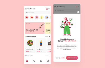 UX Writing Challenge – Day 4 cafe app daily ux writing dailyui dailyux delivery app design food app grocery app lidl mobile mockup pop up pop up message subscription ui uiux